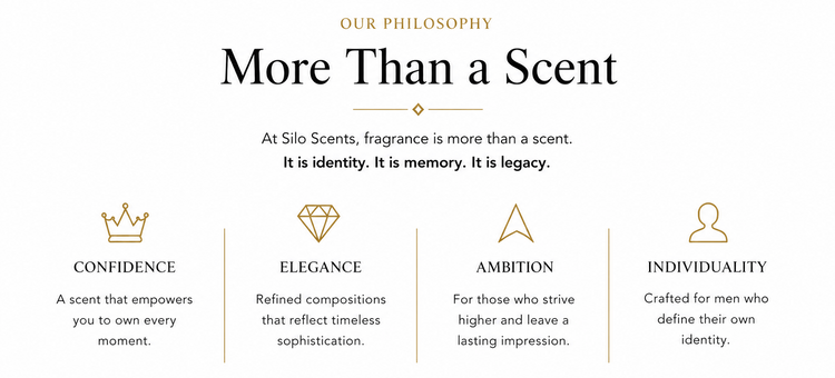 Silo Scents fragrance brand philosophy on a white background